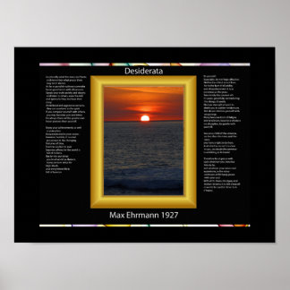 DESIDERATA Sun Setting Posters