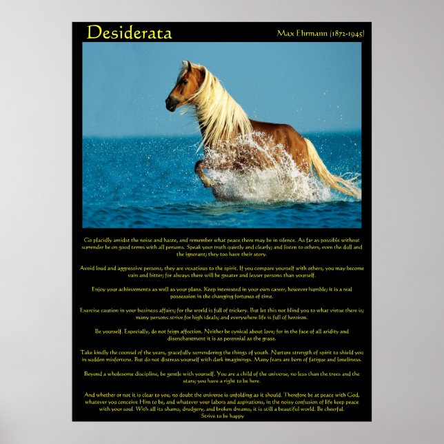 Desiderata Water Horse Posters (Frente)