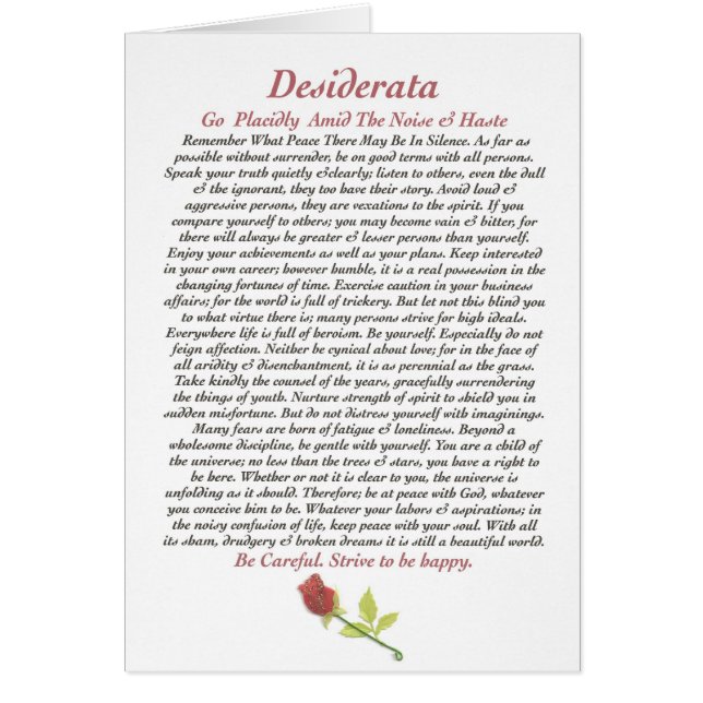 DESIDERÁTUMS Card=Rose (Frente)