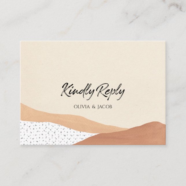 desierto cálido | Tarjeta RSVP Boho Wedding (Anverso)