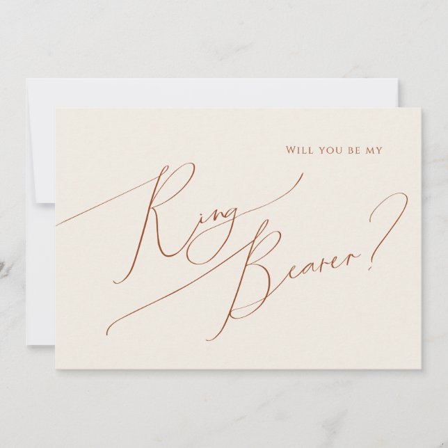 Desierto caprichoso | Tarjeta beige Ring Bearer (Anverso)