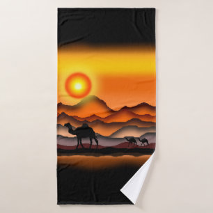 Desierto de la toalla de baño de camello Sunset