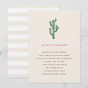 Desierto neutral   Invitación a Cactus Wedding