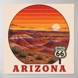 Desierto Pintado Ruta 66 Póster de Arizona