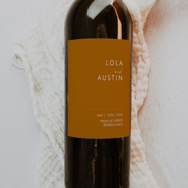 Desierto simple | Etiqueta de vino Boda de Naranja (Subido por el creador)