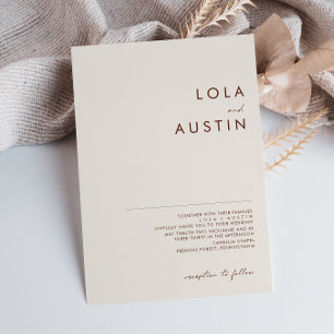 Desierto simple Invitación a la boda blanca natu