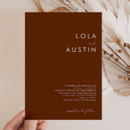 Desierto simple | Invitación a la boda de canela o