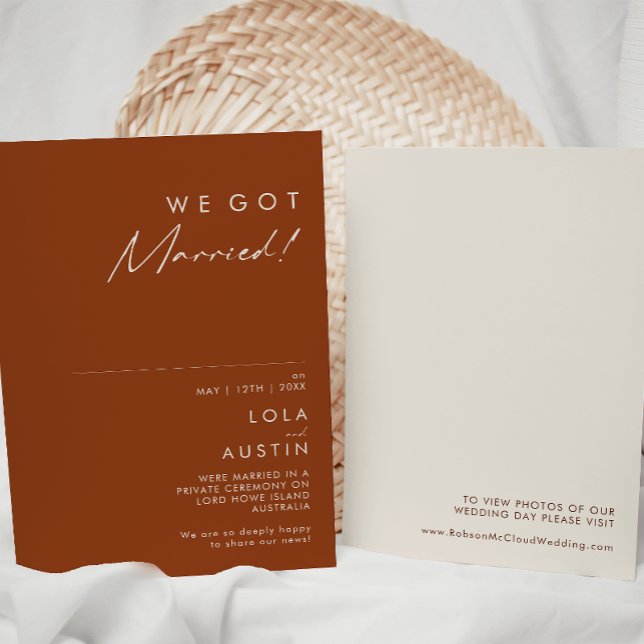 Desierto simple | Invitación Terracotta Elopement (Subido por el creador)