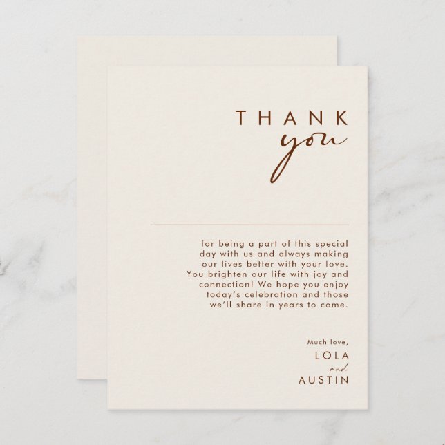 Desierto simple | Tarjeta de agradecimiento de Whi (Anverso / Reverso)