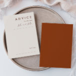 Desierto simple | Tarjeta de asesoramiento Boda de<br><div class="desc">Este simple desierto | La tarjeta de consejo de los bodas de Terracotta es exactamente lo que usted está buscando para completar su boda rústico de boho moderno. Perfecto para una minimalista vibra occidental vintage o para un ambiente bohemio de otoño retro. La escritura blanca natural mínima aparece con este...</div>