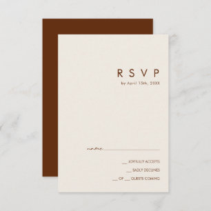 Desierto simple   Tarjeta RSVP de canela oscura