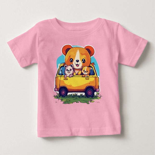 Design de camiseta de animais para crianças. (Anverso)
