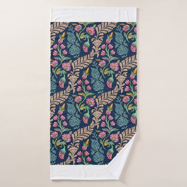 Designación, patrón, flora tradicional de los aman (Toalla de baño)