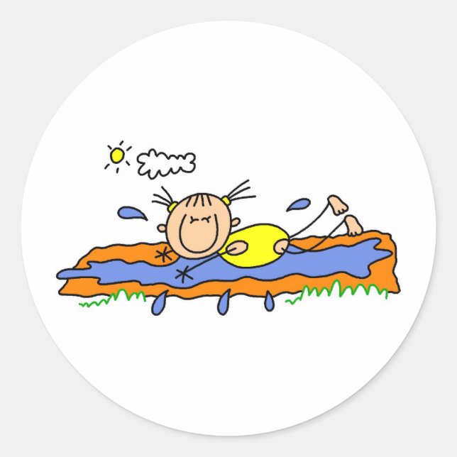 Deslizar Y Deslizar En Un Pegatina De Día Caliente (Anverso)