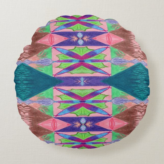 Deslumbrar C/M sobre una almohada redonda (Anverso)