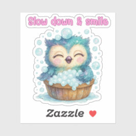 Despacio y sonrisa - Pegatina de búho