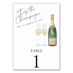 Despedida de soltera con champán - número de mesa