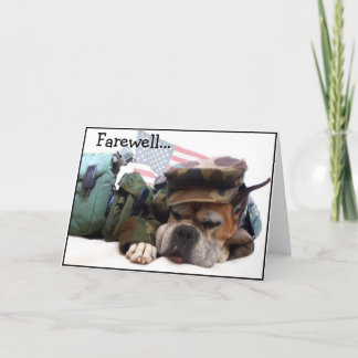 Despedida Tarjeta de saludo de perro Boxer Militar