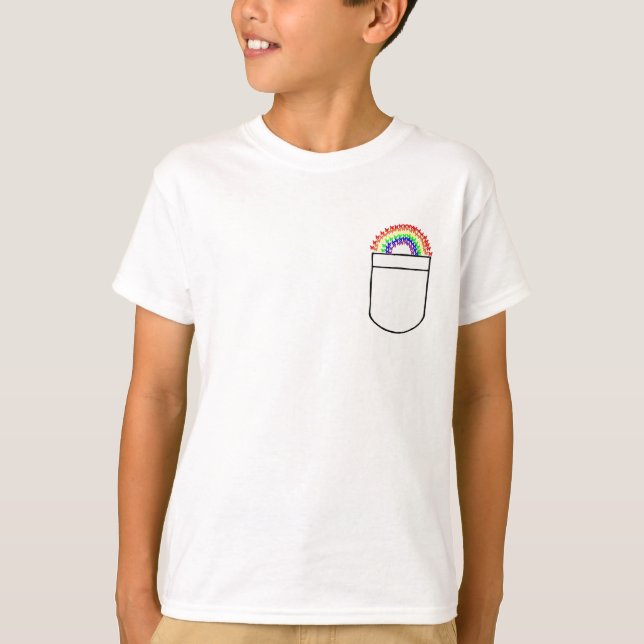DESPEGUE arco iris de mariposas en una camisa del (Anverso)