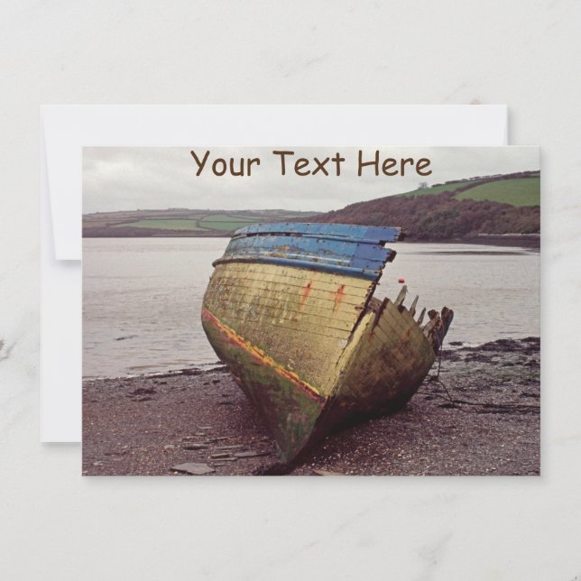 Desperdicio de barco personalizable, Cornwall, tar (Anverso)