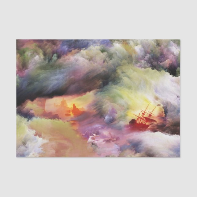 Desperdicio de nubes - Papel de tejidos (Anverso)