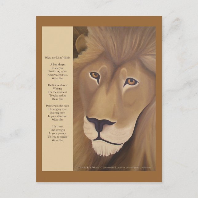 Despertar al león dentro de la postal (Anverso)