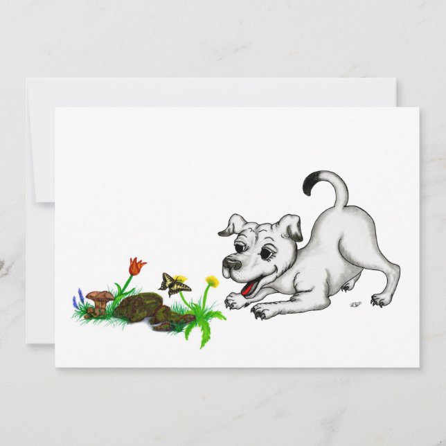 Despertar de primavera, cachorro con flores y mari (Anverso)