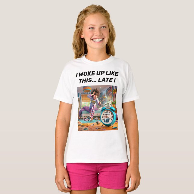 Desperté El Diseño De Camisetas Tarde. (Anverso completo)