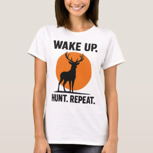 Despierta Caza Repetir Camiseta   Caza minimalista