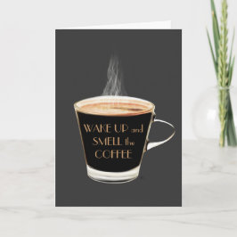 Despierta Olía la tarjeta de cumpleaños del café