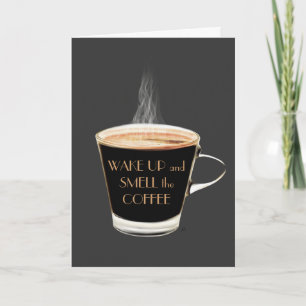 Despierta Olía la tarjeta de cumpleaños del café