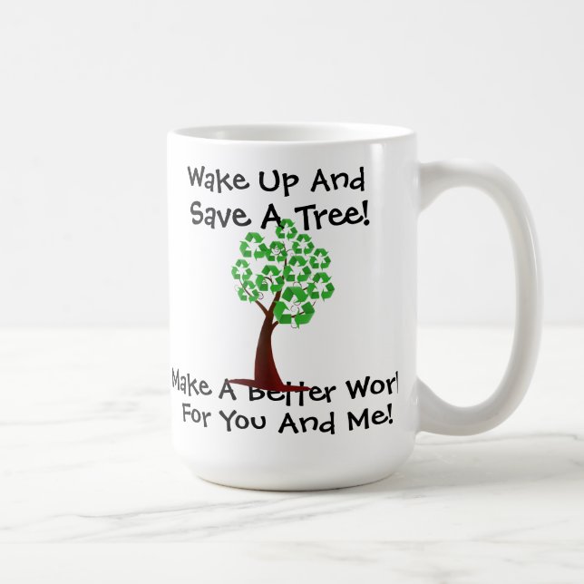 Despierte y ahorre una taza del árbol (Derecha)