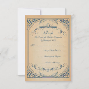 Desplazamiento de vintage Frame Weddong RSVP