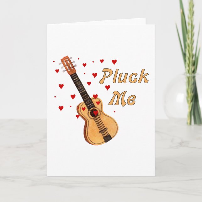 Desplúmeme guitarra de la tarjeta del día de San (Anverso)