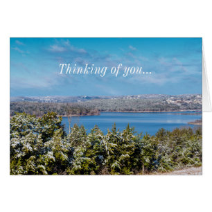 Despojarse de nieve en la mesa Rock Lake pensar en