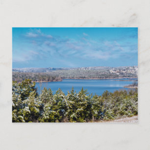 Despojo De Nieve En La Postales Del Lago Rock Tabl