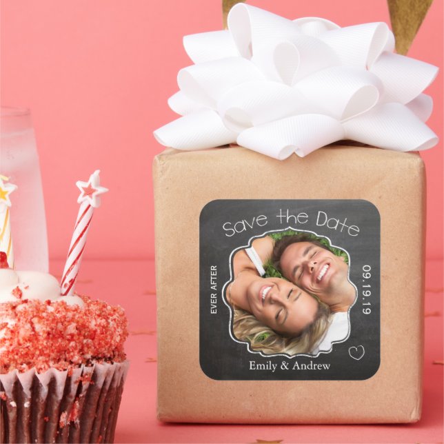 Después de la boda de Chalkboard Guardar el sello  (Fiesta)