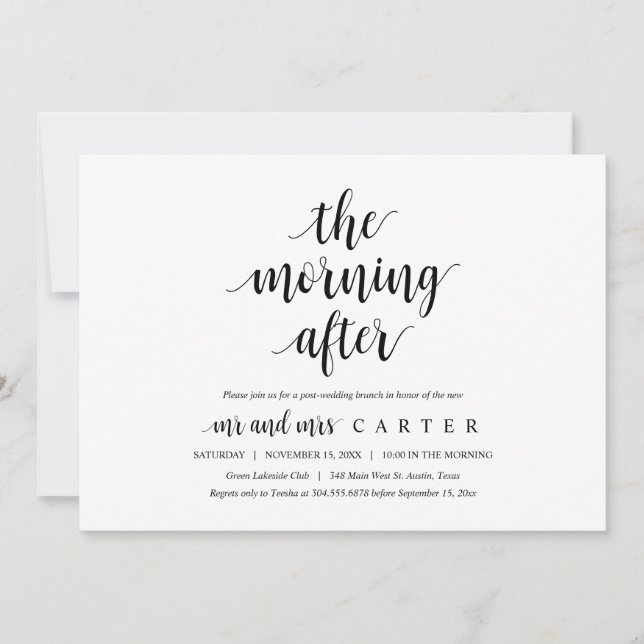 Después de la mañana, la invitación de brunch post (Anverso)