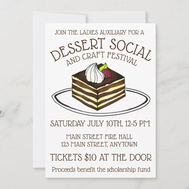 Dessert Social Bake Sale Tiramisu Comida Italiana (Anverso)