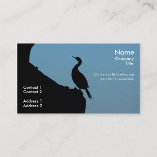 Destaqúese la tarjeta de visita del cormorán