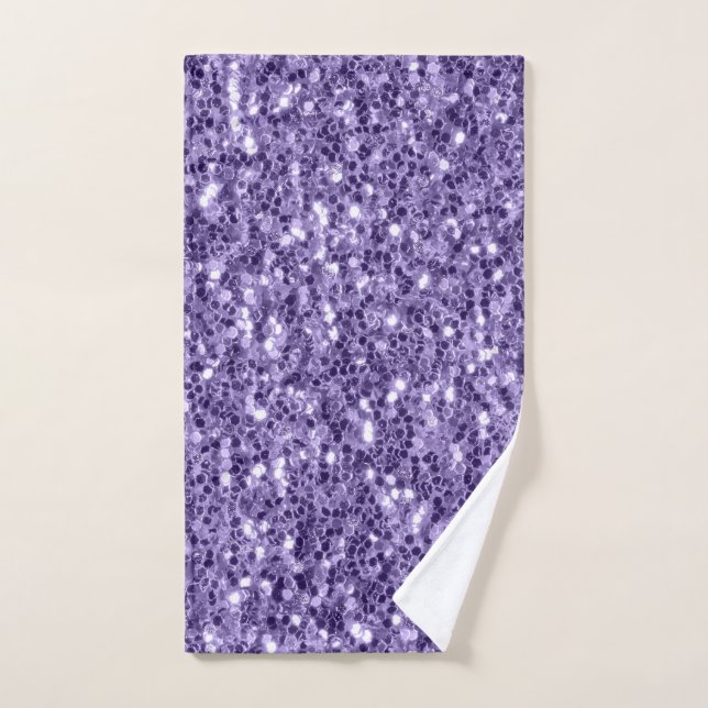 Destellos de purpurina violeta ultra (Toalla de mano)