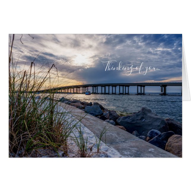 Destin East Pass Sunset Thinking Of You Card (Anverso (Horizontal))