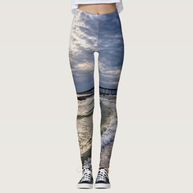 Destin Florida Noche Ola Leggings (Anverso)