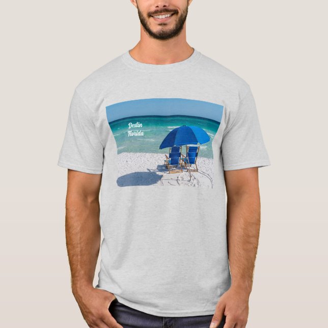 Destin Florida Sillas Y Camiseta De Paraguas (Anverso)
