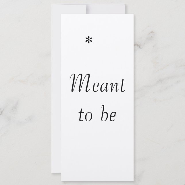 "Destinados a estar juntos", la invitación de boda (Anverso)