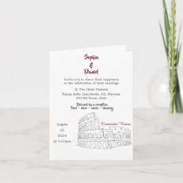 Destino boda - Roma, Italia Invitación