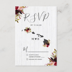 Destino de Hawái Boda Rústica RSVP