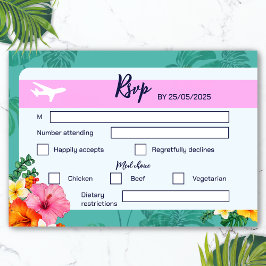 Destino de la invitación a matrimonio de tarjeta d