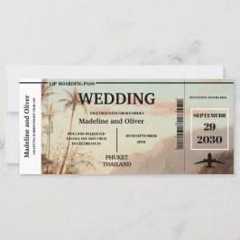 Destino de pases de embarque Árboles de palmas tro