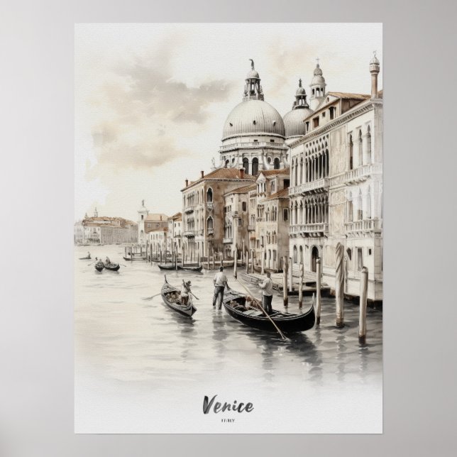 Destino de viaje Arte de Pared de Agua de Venecia (Frente)